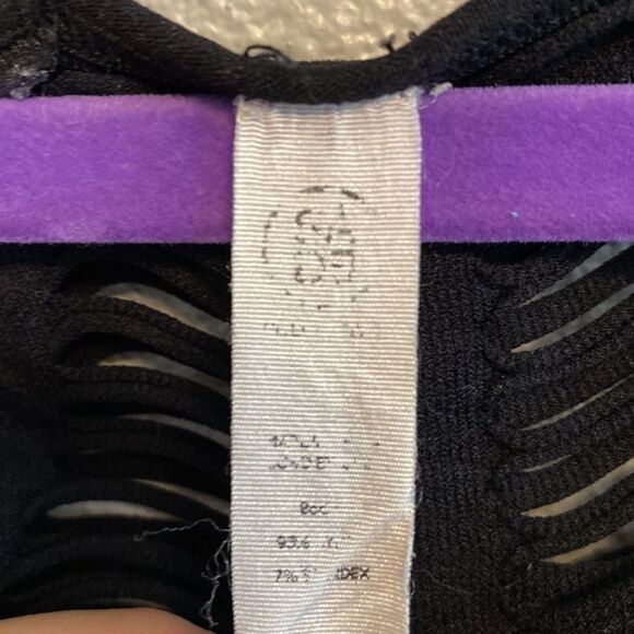 SAGE- black sports bra- slits- Size Large - Picture 5 of 6